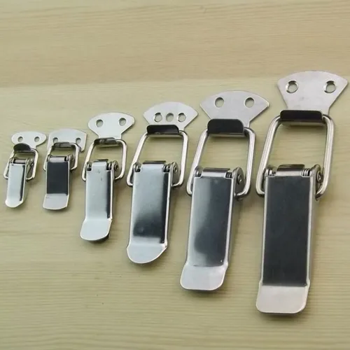 Imagen 2 del producto Lote de 4 unidades de pestillo de bloqueo de resorte de acero inoxidable, cerrojos para maleta, palanca de pecho, cierre de caja, bisagras, accesorios de Hardware para muebles