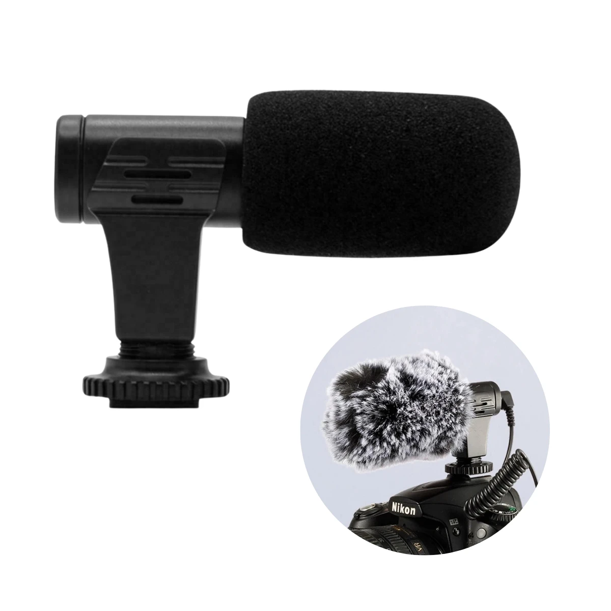 Shotgun Stereo Microphone Super Cardioid HD Camera & Mobile Phone Mamen Mic-06