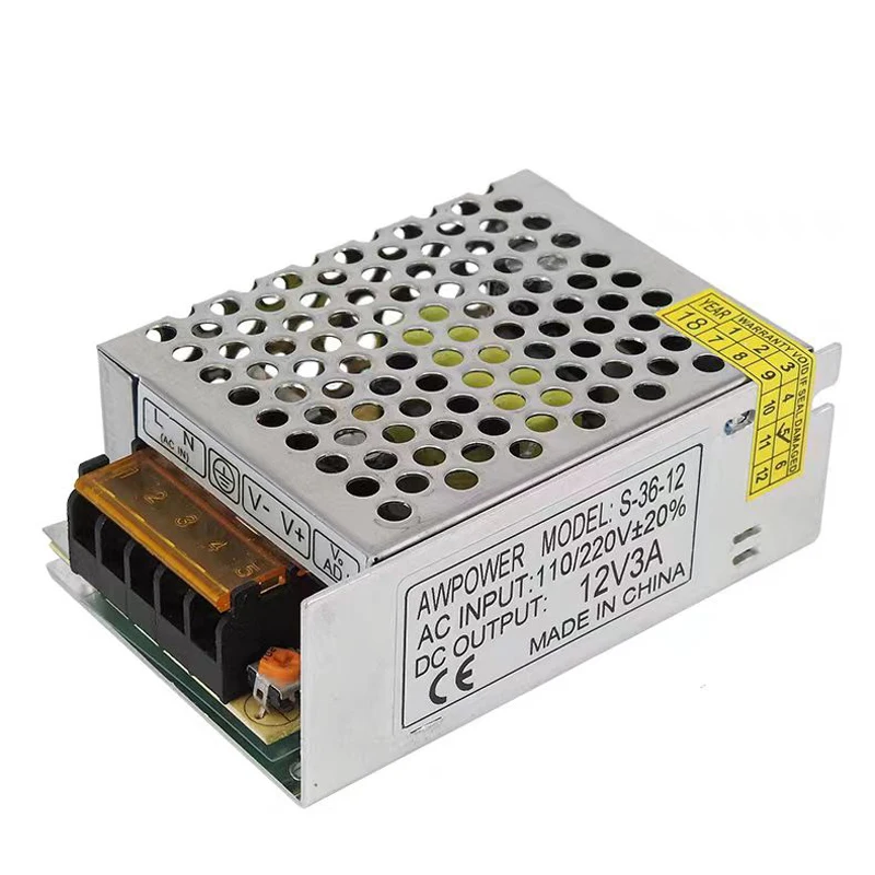 S-36-12 Регулируемый импульсный источник питания переменного тока, 36 Вт, 110 В/220 В до 12 В постоянного тока, 3 А