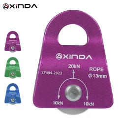 XINDA  Outdoor Pulley Fixed Sideplate Single Sheave Pulley Rock Climbing Survival Tool High Altitud Traverse Hauling Gear
