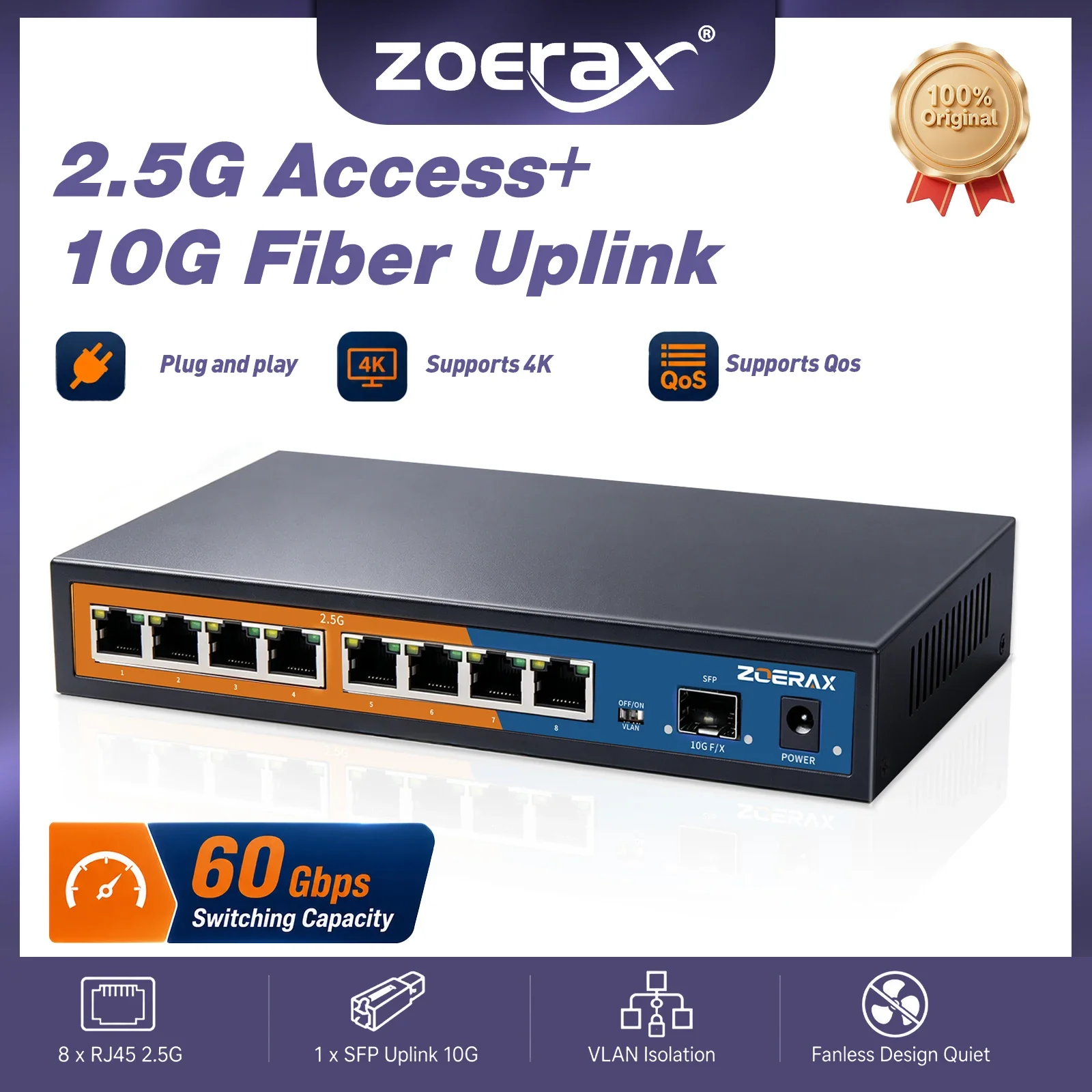 zoerax-8-port-ethernet-switch-10g-sfp-uplink-one-key-vlan-isolation-qos-auto-mdi-mdix-negotiation-home-small-business