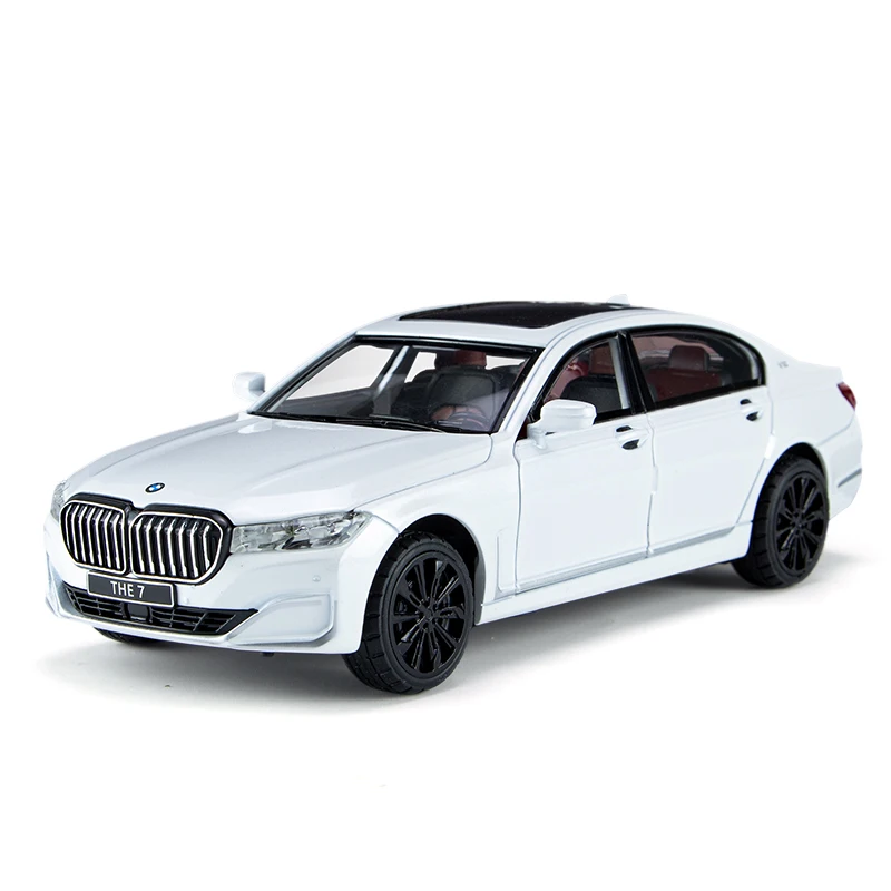 1/24 BMW THE 7 760Li Miniaturowy odlewany model samochodu 1:24 Zdźwięk i światło drzwi otwierane Kolekcja Prezent Dziecko