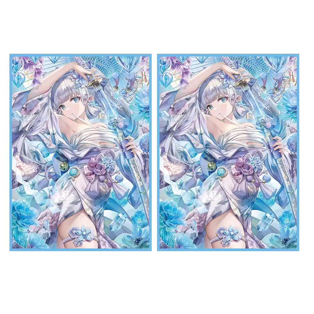 67×92mm 50PCS Holographic Flash Anime Card Sleeves for MTG/PKM/TCG Top Loading Cartoon Deck Shield Card Cover