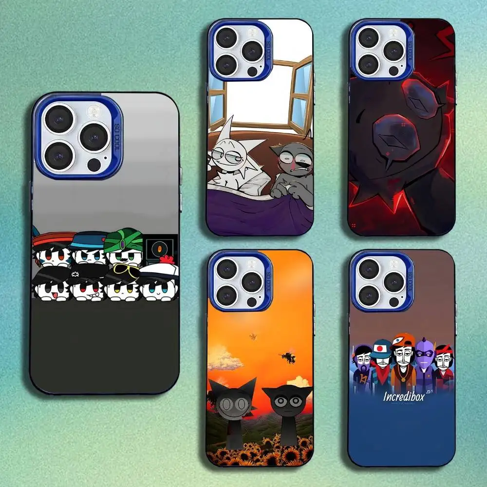 

Game I-Incredibox Sprunki Gray Phone Case For iPhone 16,15,14,13,12,11,Mini,Pro,SE,MAX Blue Matte Silicone Cover