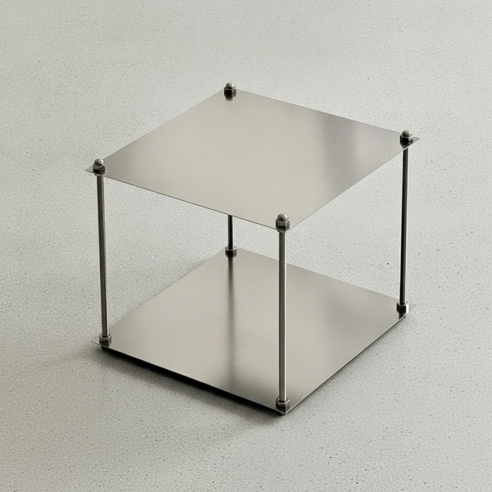 Modular Side Storage Rack Compact Stainless Steel Side Table Display Stand Contemporary Shelf Sleek for Minimalists, Living Room