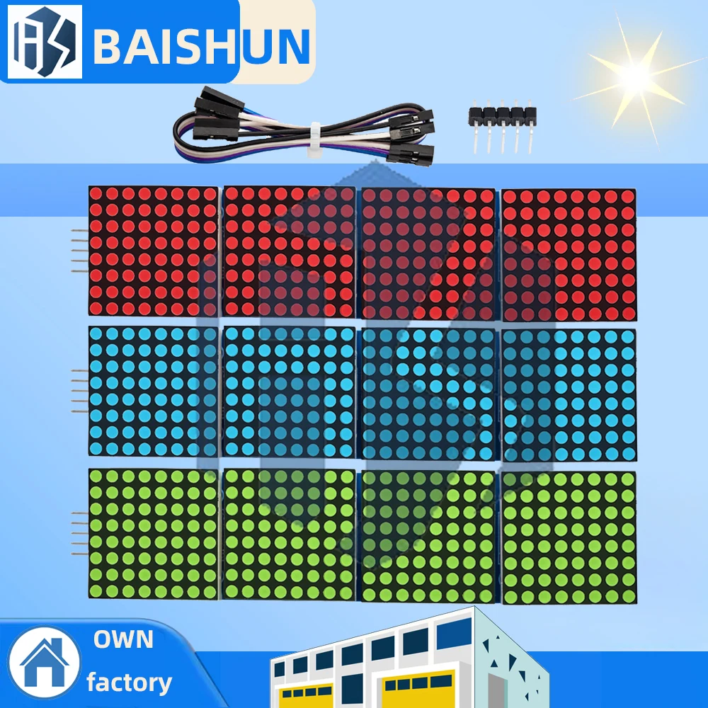 MAX7219 Матричный светодиодный модуль 4-в-1: 5-контактный последовательный интерфейс для микроконтроллеров Arduino