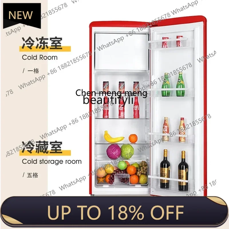 

Z189 A01 Retro refrigerator single door large capacity refrigerated and frozen small American home living room refrigerator