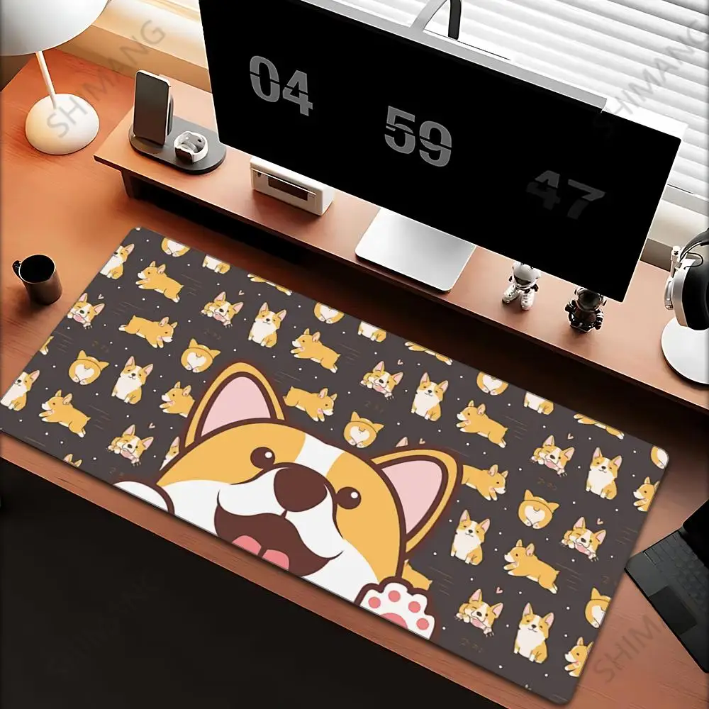 

Anime Corgi Dog Mouse Pad Laptop Yellow Extended Desk Mat XXL Kawaii Cat Dog Paw Keyboard Rug Laptop Gamer Cabinet Soft Mousepad