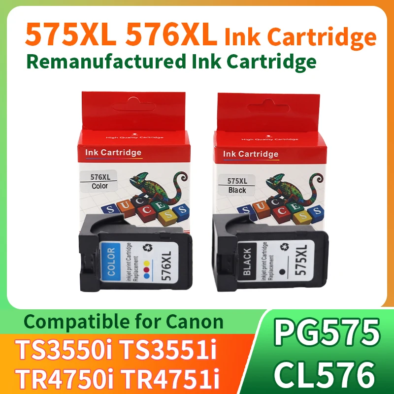 PG575 CL576 XL Remanufactured 575XL 576XL Ink Cartridge compatible for Canon PIXMA TS3550i TS3551i TR4750i TR4751i Printer