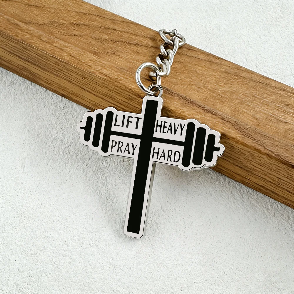 

Christian Fitness Cross Dumbbell Keychain Lift Heavy Pray Hard Faith And Fitness Motivational Keyring Fitness Enthusiasts Gift
