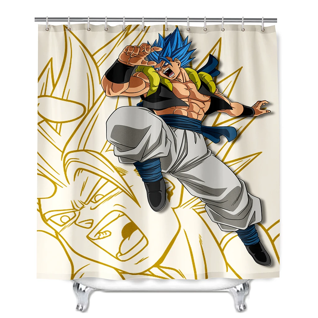 Dragon Ball Z Son Goku Burdock Broli Anime Cartoon Shower Curtains with Hooks For Bathtub Bathroom Waterproof Screens Home Decor