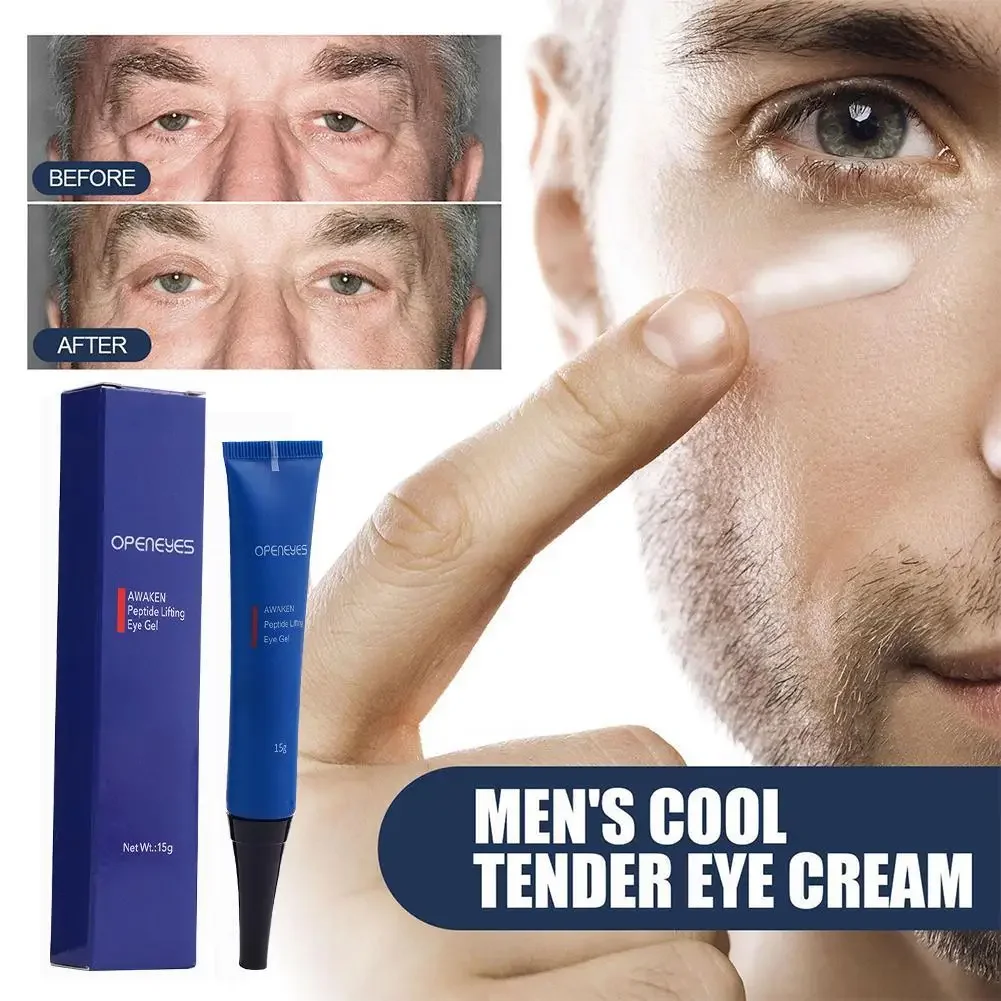 Openeyes-Gel para los ojos para hombre, crema hidratante para las ojeras, levantamiento de péptidos, hinchazón, líneas finas