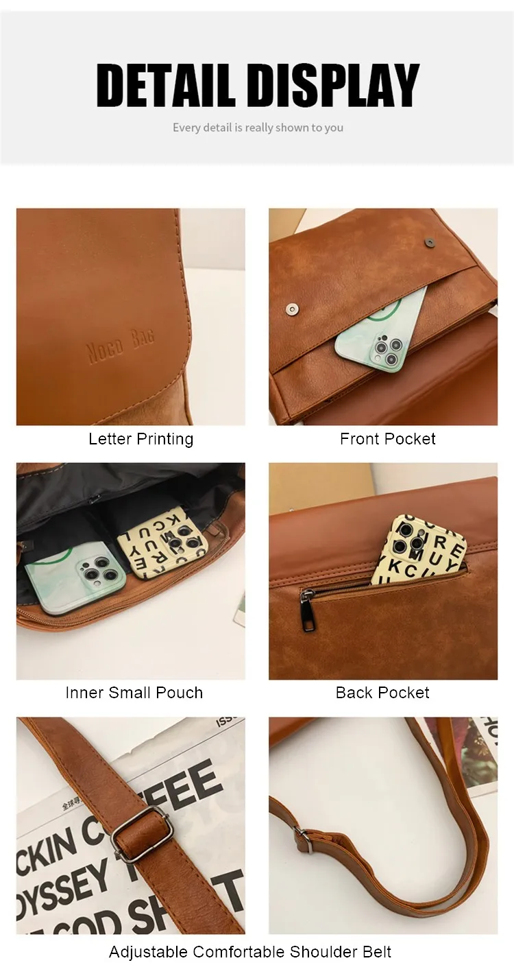 Trendy Crossbody Bag for Men Sports Casual Messenger Versatile Large Capacity Shoulder Bags Student schoolbag