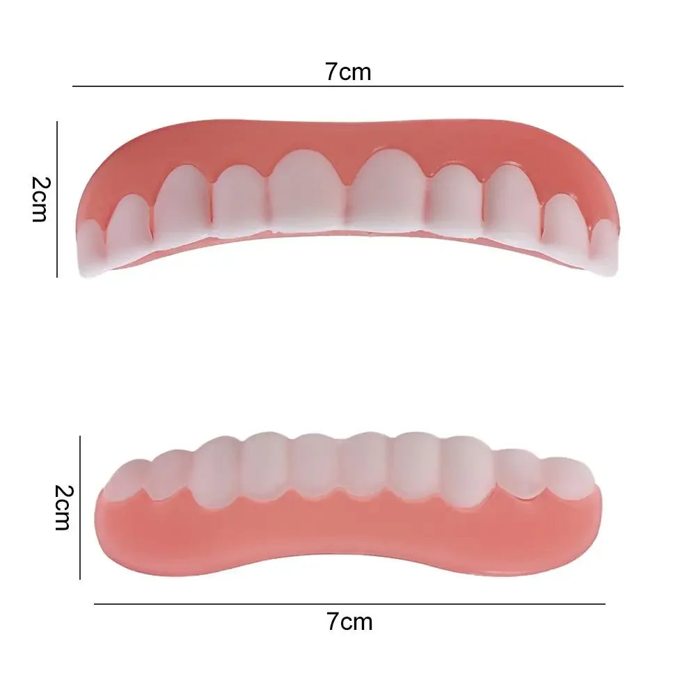 HG---with Filling Teeth Glue False Teeth Smile Whitening Upper Lower Veneers Teeth Comfortable Silicone Temporary Fake Tooth