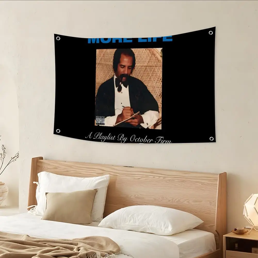 D-Drake More Life Music Album Flags Custom Wall Hanging Background Art Banner For Bedroom Home Living Room Outdoor Decor