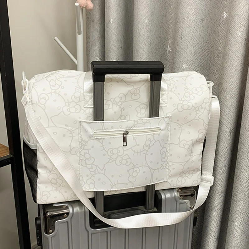 Kartun Hello Kitty Kapasitas Besar Bahu Tunggal Kitty Busur Tas Kebugaran Genggam Tas Koper Travel Selempang Hadiah Mainan
