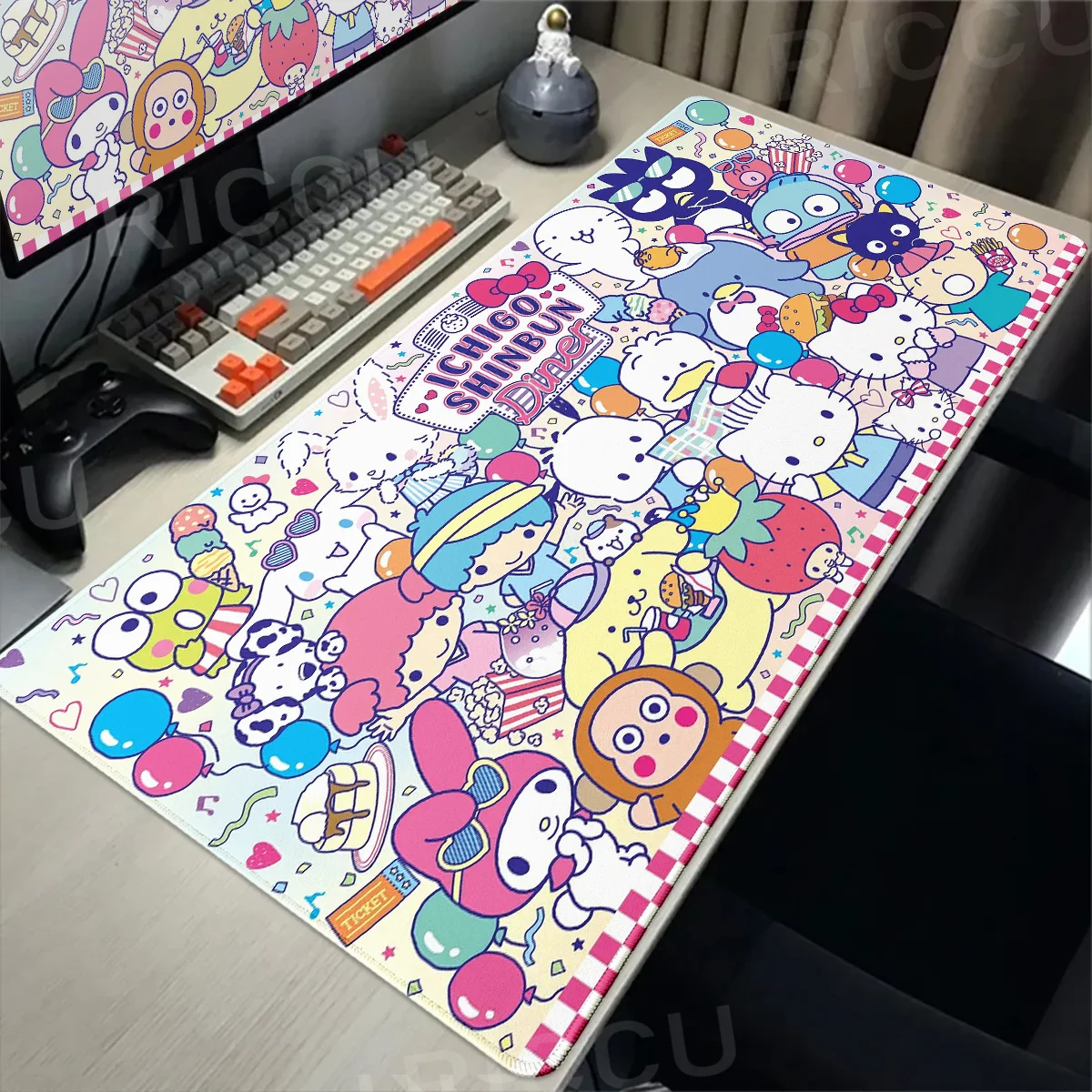 Pink Hellos Kitty Mousepad cute Anime Gamer Cabinet Mouse Pad kawaii Desk Mat PC Gaming Accessories Keyboard Pad HD print Carpet