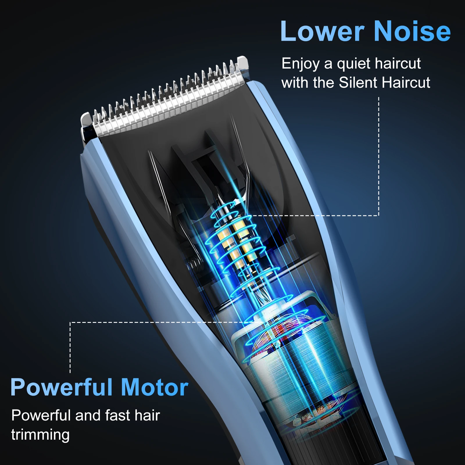 Sejoy Electric Hair Trimmer Professional Hair Clippers Rechargeable Powerful Battery with Guide Comb Barber Hair Cutting Machine