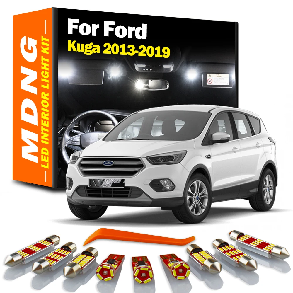 14Pcs Canbus LED Interior Map Reading Dome Trunk Light Bulb Kit For Ford Kuga 2013 2014 2015 2016 2017 2018 2019 Car Accessories