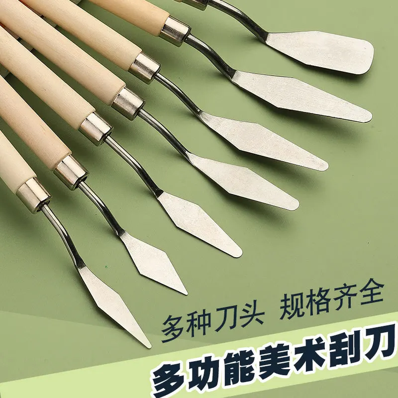 1 Pcs Stainless Steel Spatula Palette Knife Oil Painting Scraper Artist For Color Mixing Painting Tools Art Supplies