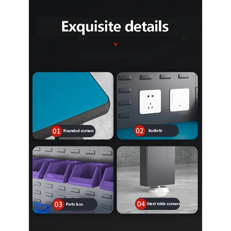 مكافحة ساكنة منضدة الفولاذ المقاوم للصدأ صيانة الجدول خط التجميع ورشة عمل طاولة فحص العمل #4