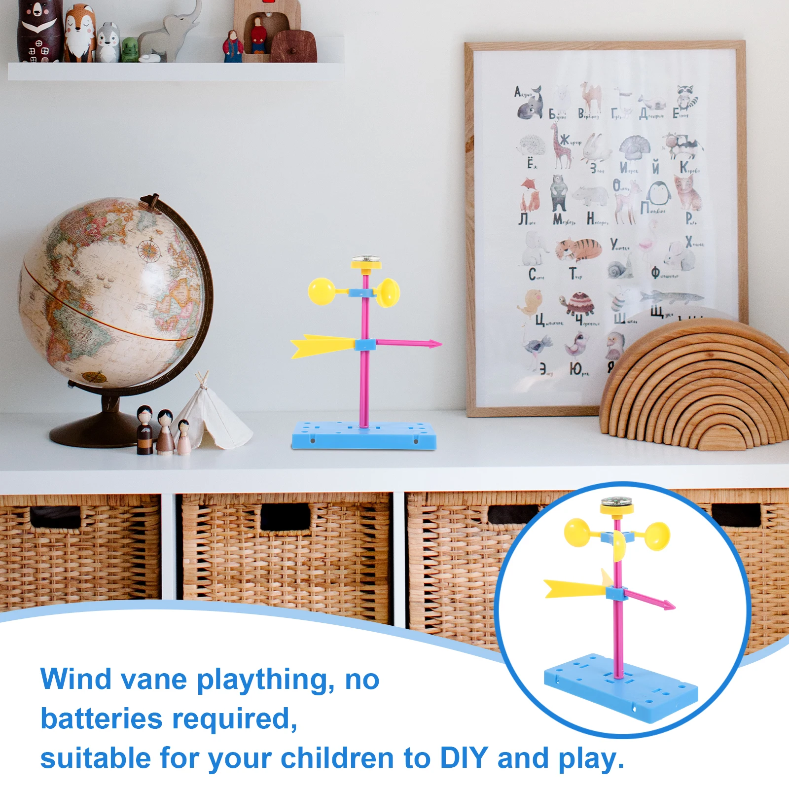 

2 Pcs Wind Vane Material Package DIY Kids Science Experiment Projects Educational Stem Toys Plastic Assemble Kit