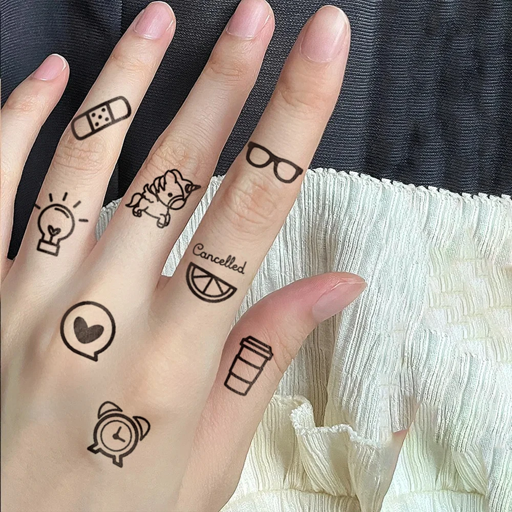 10 قطعة نمط إصبع لطيف مقاوم للماء المؤقتة الوشم ملصق السماء المرصعة بالنجوم رائد الفضاء ارتفع الجسم الفن الذراع وهمية تاتو كم النساء الرجال