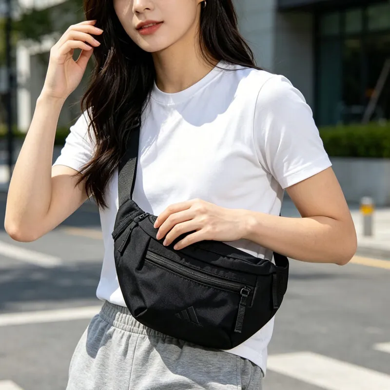 Adidas waist bag, shoulder bag, unisex bag, crossbody bag, outdoor leisure bag, fitness running small bag KS5180-1