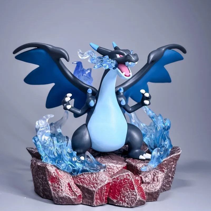 

Original PKM Anime Action Figure Full Force Battle Micro Scene Serise Mega Charizard X Gengar Desktop Decor Collectible Toy