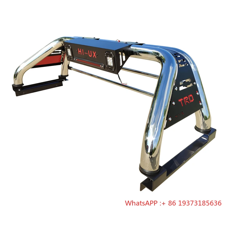 3 Inch Sport Roll Bar with Light 201 304 S/S Roll Bar for Hilux Rocco Revo Vigo Navara Np300 D40 D22 Dmax Bt50 Pickup Sport Roll