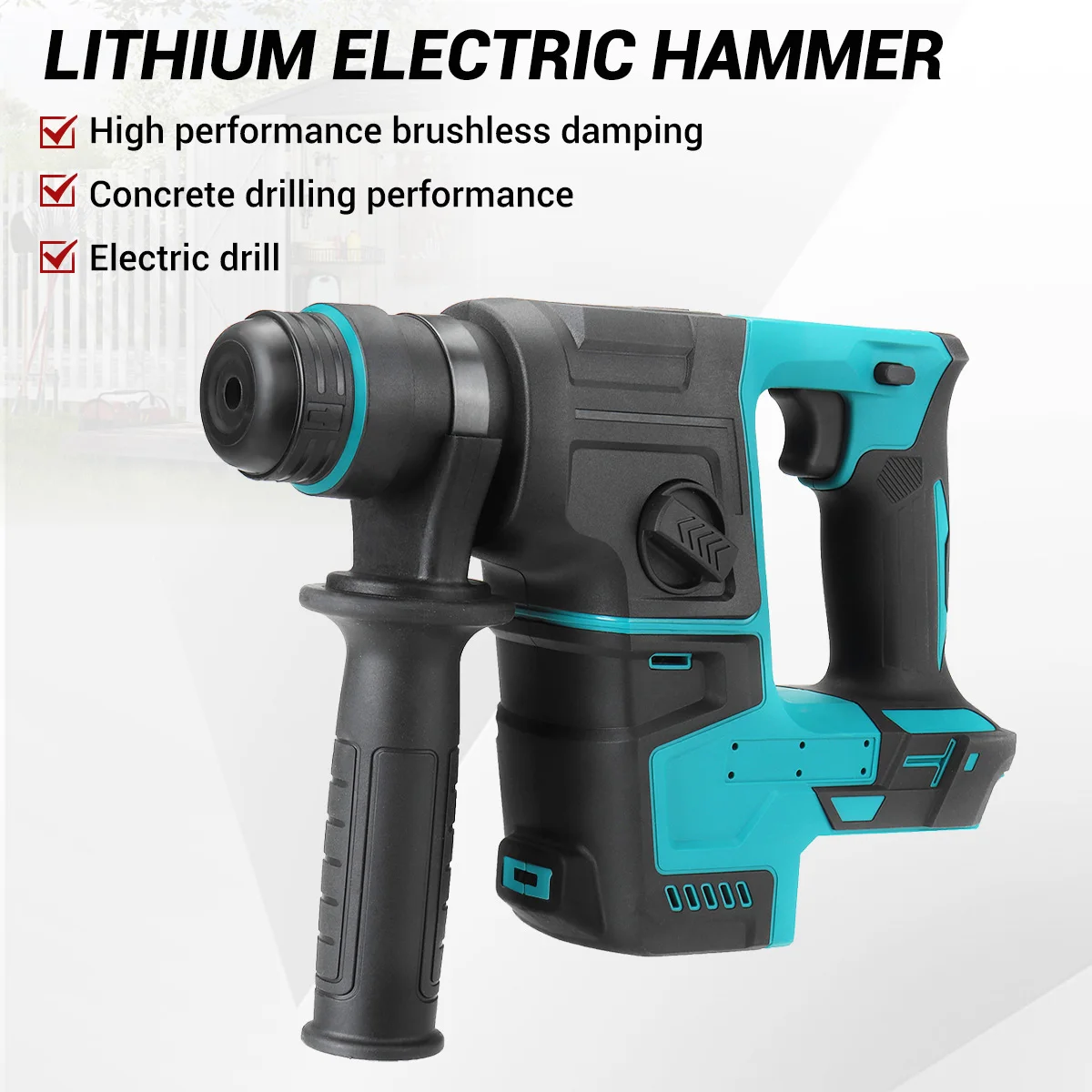 Brushless Electric Rotary Hammer Impact Drilll 26mm Screwdriver SDS Plus Chuck Cordless Power Tool for Makita 18V Battery