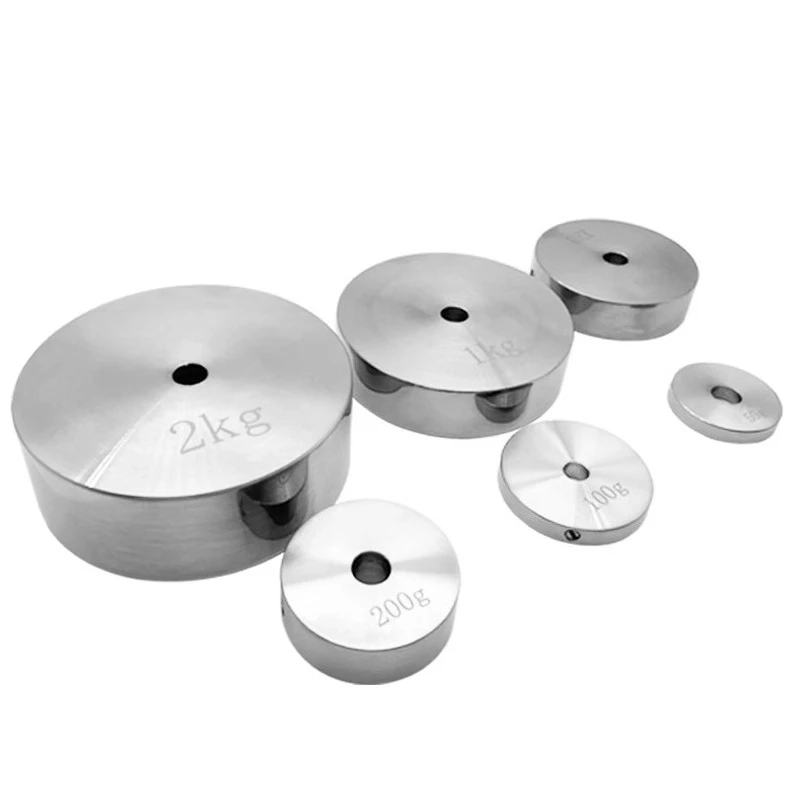 Bloc de poids standard M1 1kg-3kg en acier inoxydable avec trou, poids de calibration circulaire pour méthode de pesée 500g