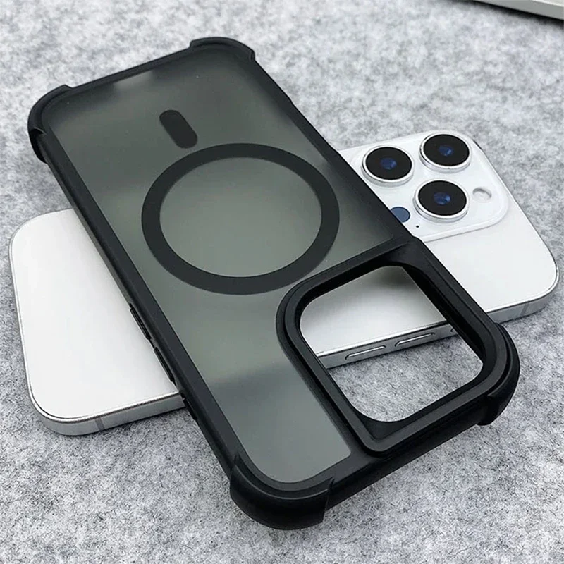 

Матовый чехол для телефона с беспроводной зарядкой для iPhone 16, 13, 12, 11 Pro Max, бронированный чехол Magsafe для iPhone 15, 14 Pro Max 16 Plus, чехол
