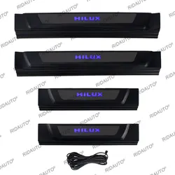 LED Pickup Threshold Strip For Toyota Hilux REVO 2015 2019 2023 Door Sill Scuff Plate Protector Trim Pedal Sticker Accessories