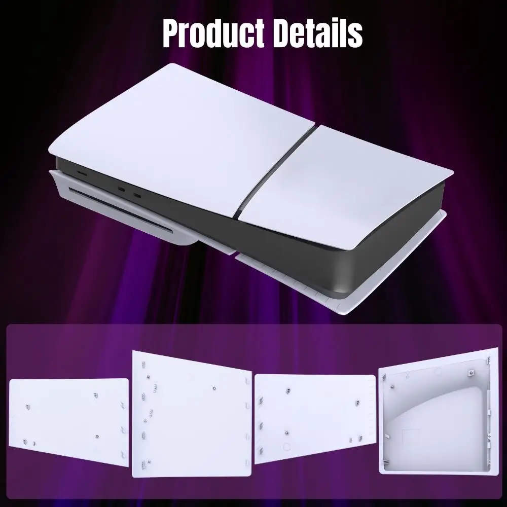 High Quality Hard White Panels ABS Replacement Shell Case One Parts Faceplate Cover for PS5 Slim Disc Digital view 3