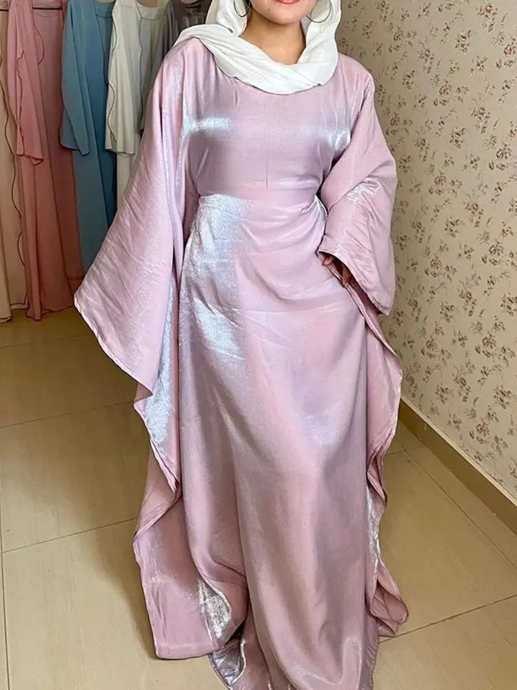 Ramadan Eid Satin Abaya Turkey Islam Muslim Maxi Dress Prayer Clothes Women Kaftan Kebaya Caftan Marocain Robe Femme Musulmane