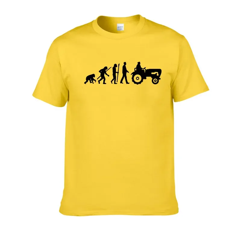 Evolution Born To Farm Tractor T-shirt Funny Birthday Gift For Farmer Dad  Men Summer Short Sleeve Cotton T Shirts Camiseta