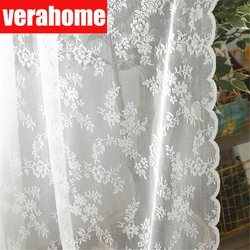 European White lace sheer curtains  for living room bedroom  window tulle  curtain drapes serape home decor