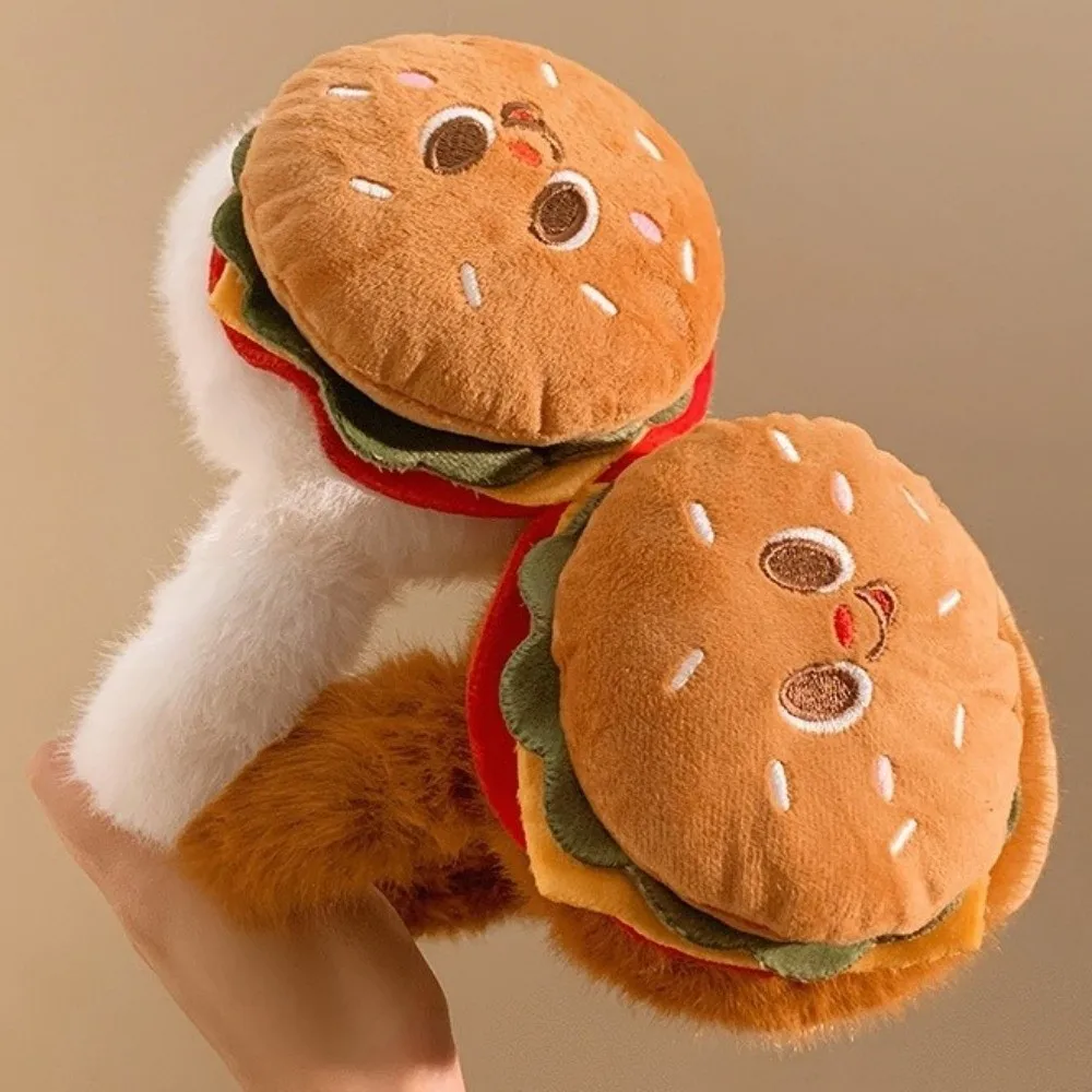 Ear Protection Soft Hamburger Ear Warmer Thickened Windproof Funny Ear Cover Foldable Cold Protection Earmuffs Gift