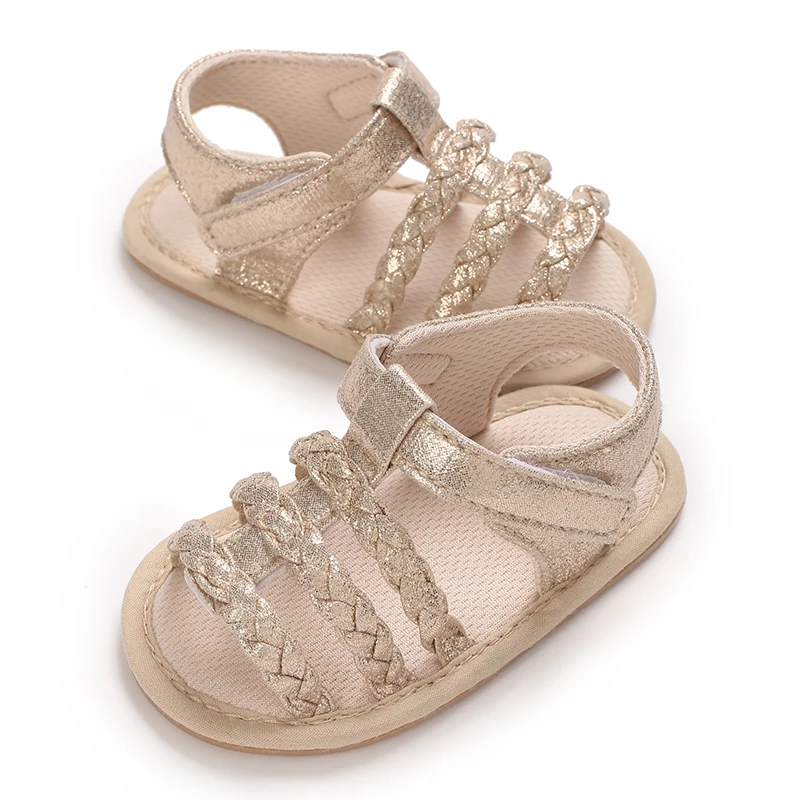 Neue 0-18M Baby Einfarbige Lässige und Bequeme Babysandalen für Mädchen, Atmungsaktive und Leichte Sommer-Sandalen mit Offener Zehenpartie – Detail 7