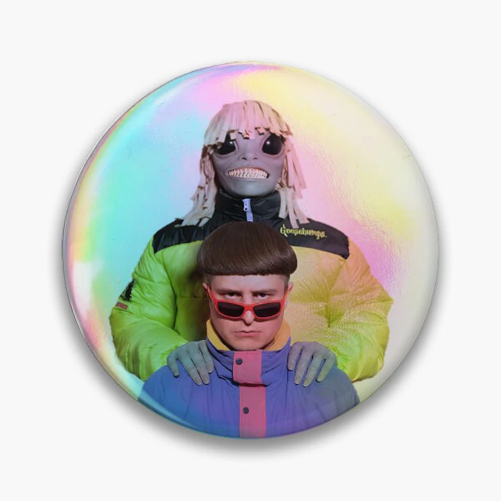 Oliver Tree Pin Holographic Star Heart Pin Brooches Laminated Button Fashion Accessory