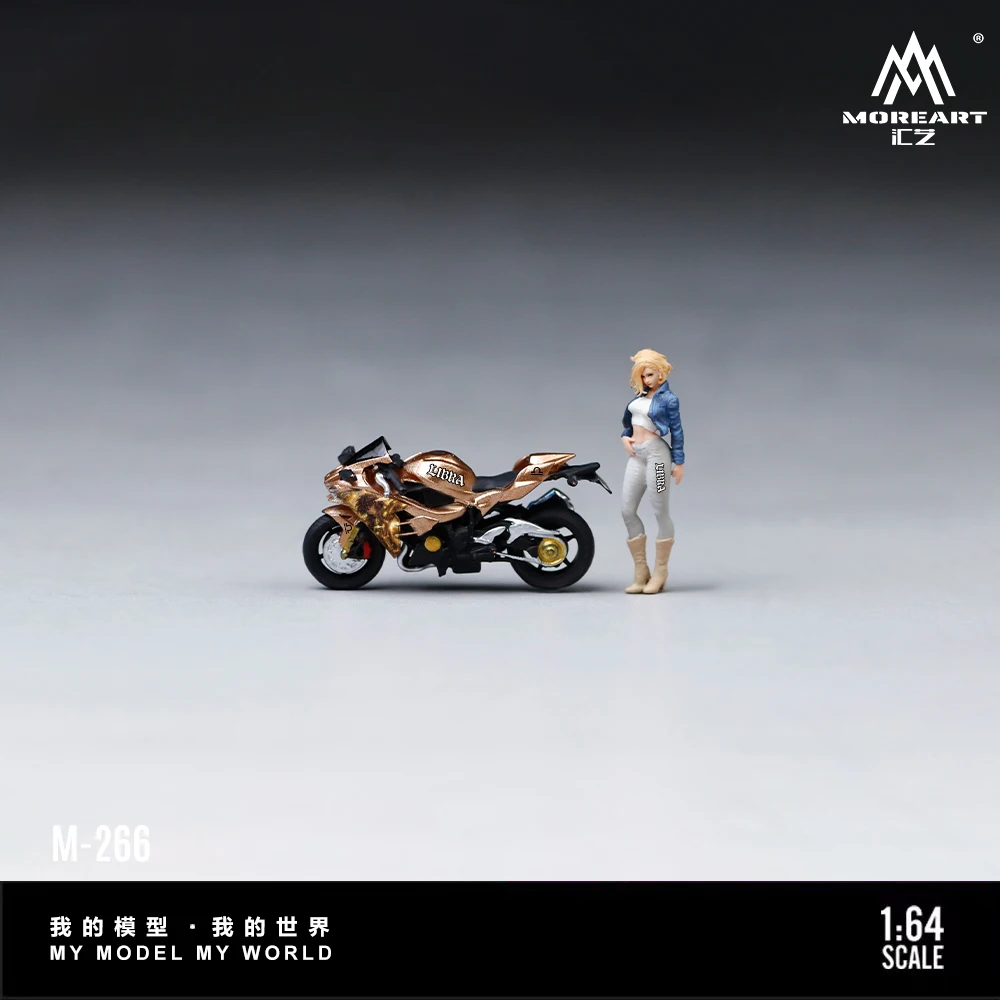 *Pre-Order*MoreArt 1:64 H2 Libra Patterned Beautiful Female Motorcycle Resin Doll Model For Hobby Collectible Ornament Gift view 2