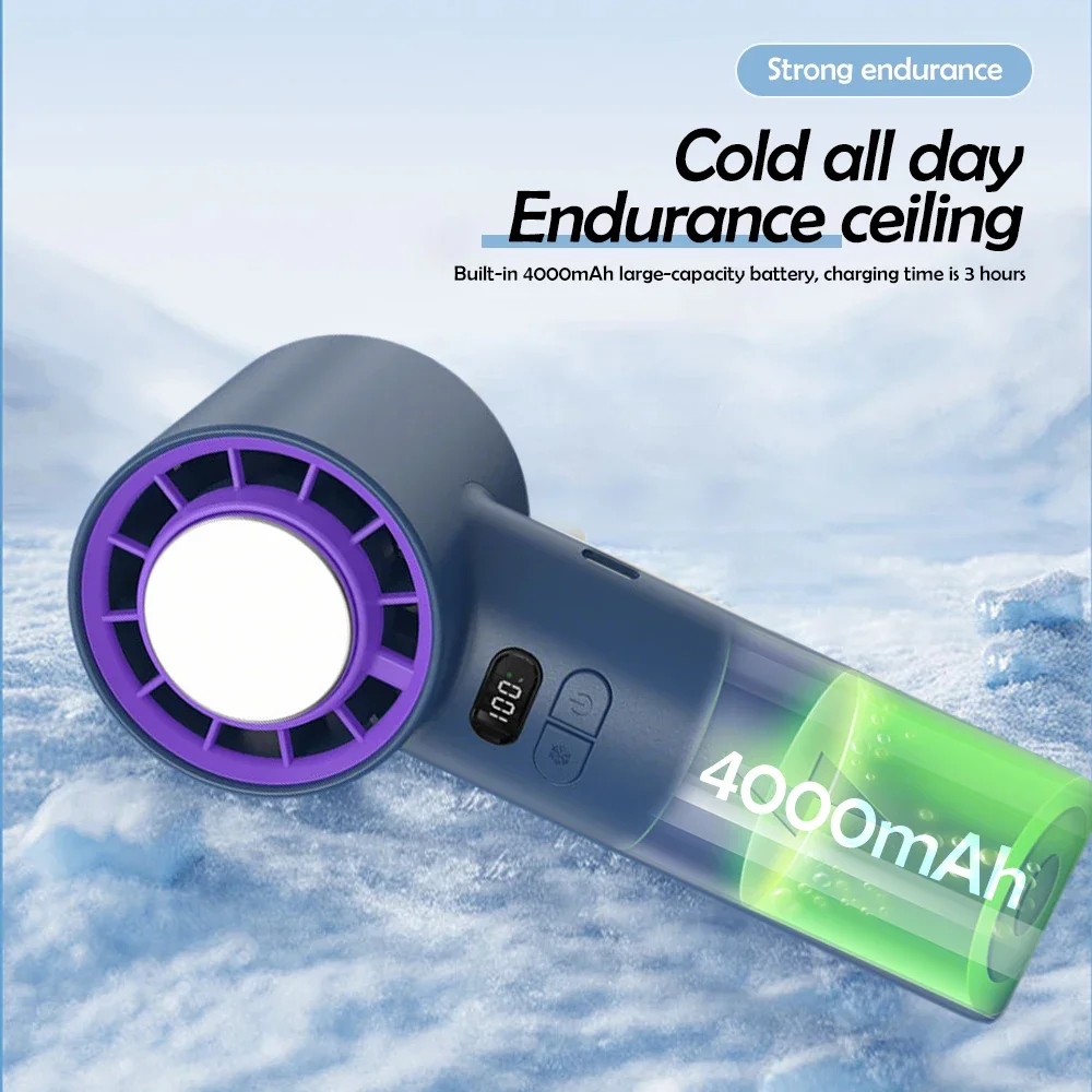 مراوح شخصية محمولة باليد فائقة الهدوء لتقنية التبريد الجديدة 4000 مللي أمبير في الساعة USB قابلة لإعادة الشحن عالية السرعة مروحة محمولة 100 سرعة للرياح