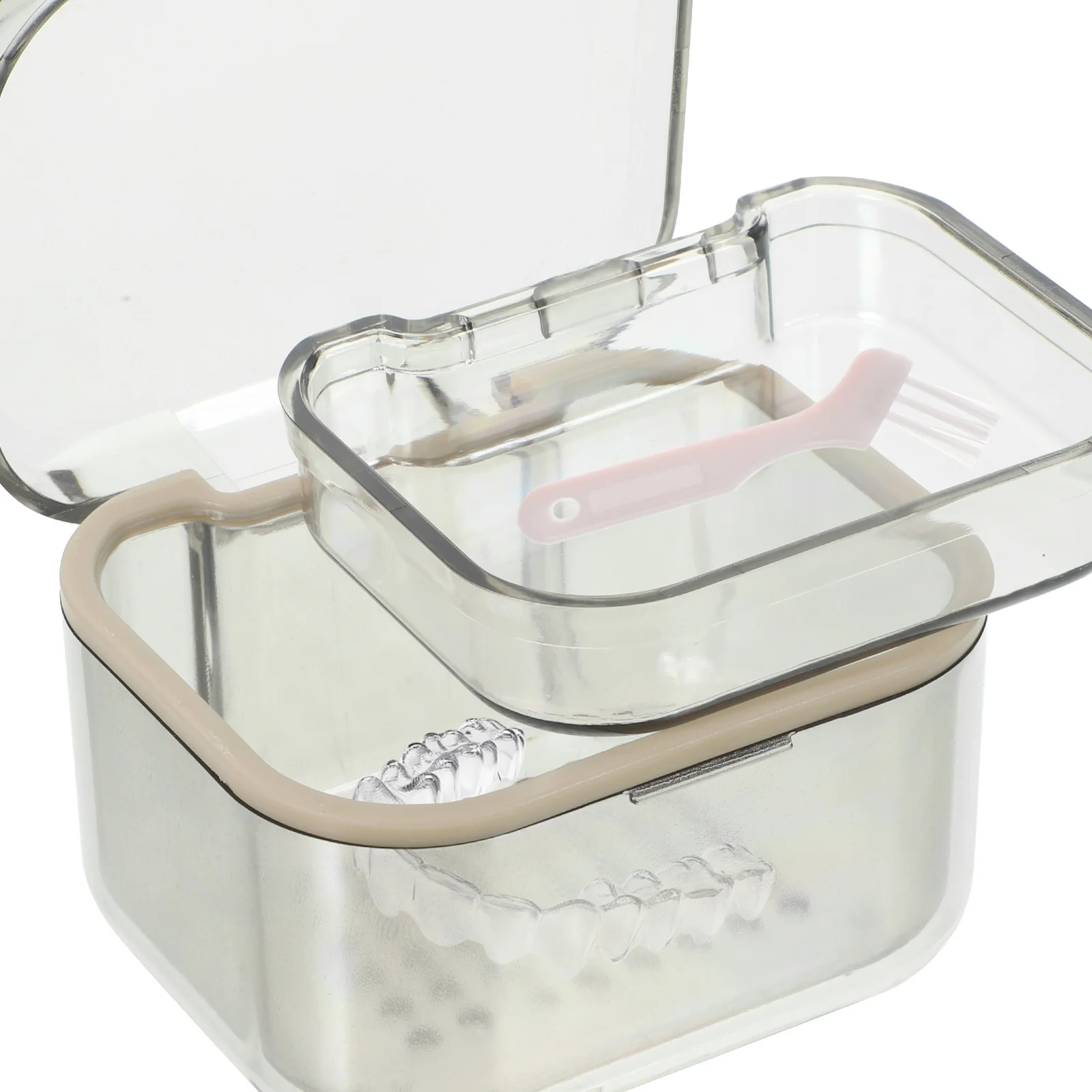 

Denture Box Plastic Orthodontic Denture Case Lightweight Portable Travel Storage Holder Retainer Container Breathable Drain