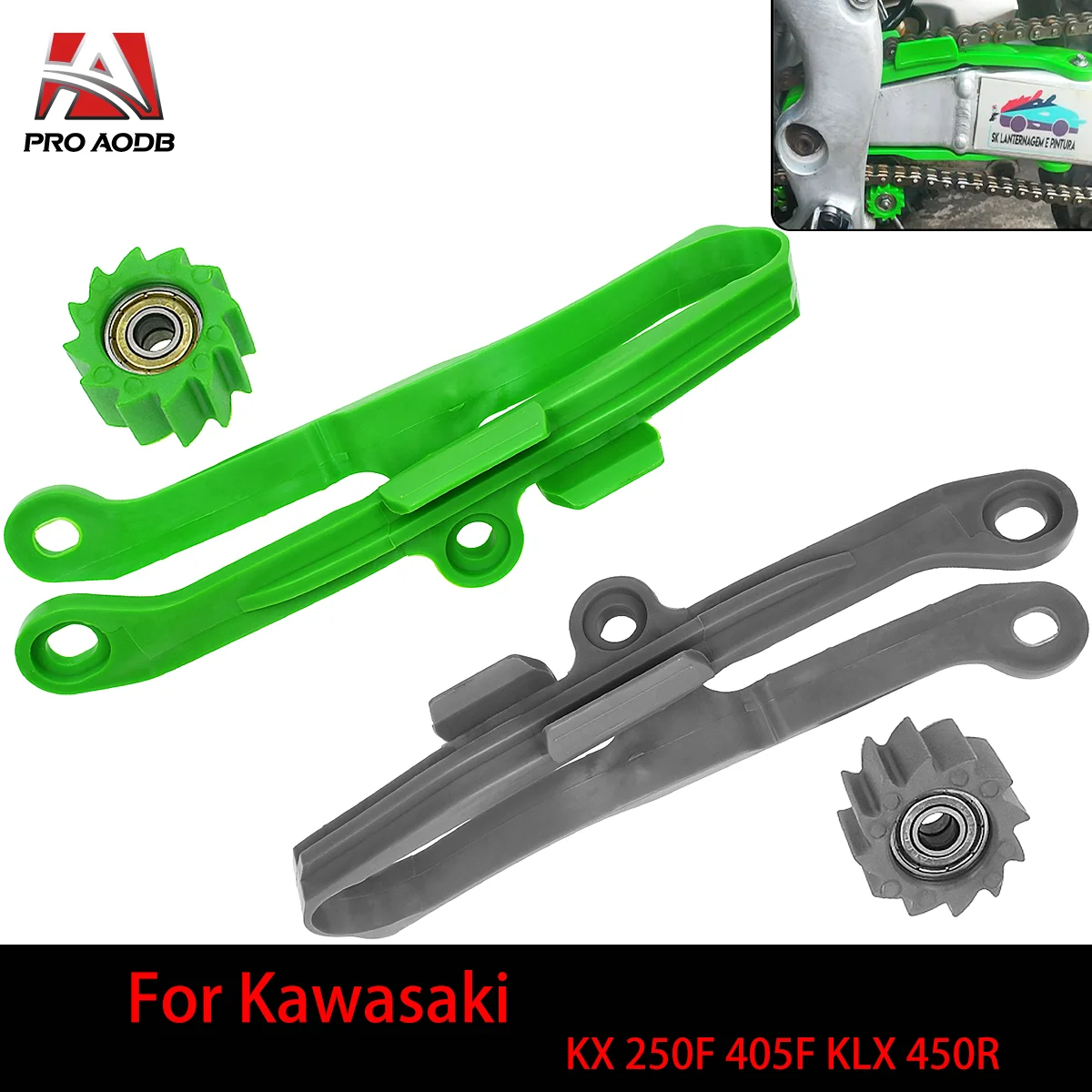 Motorcycle Chain Roller Slider Guide Swingarm For KAWASAKI KX 250F KX 450F KLX 450R 2006-2020 Model Parts Motocross Accessories