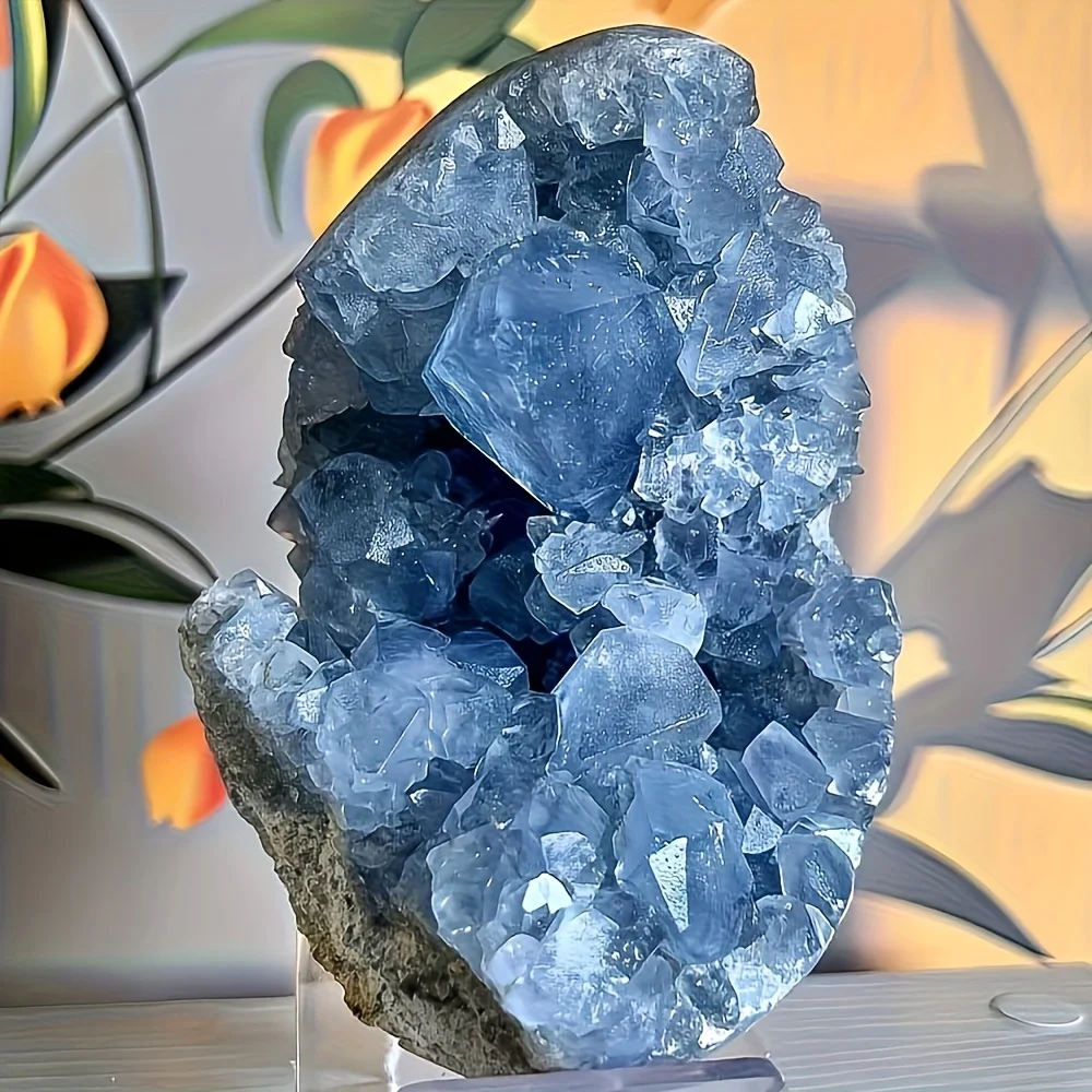 1pc Natural Lapis Lazuli Raw Stone Cluster – Bohemian-Style Crystal Specimen for Home & Office Decor, Mineral Gift Idea, DIY Dis view 6