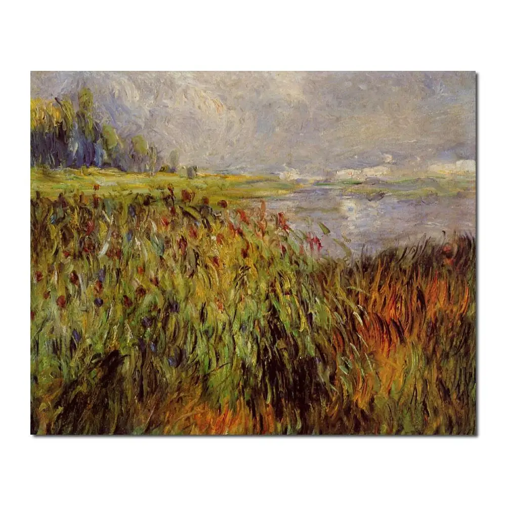 

buy canvas paintings Pierre Auguste Renoir reproduction Bulrushes on the Banks of the Seine hand painted High quality