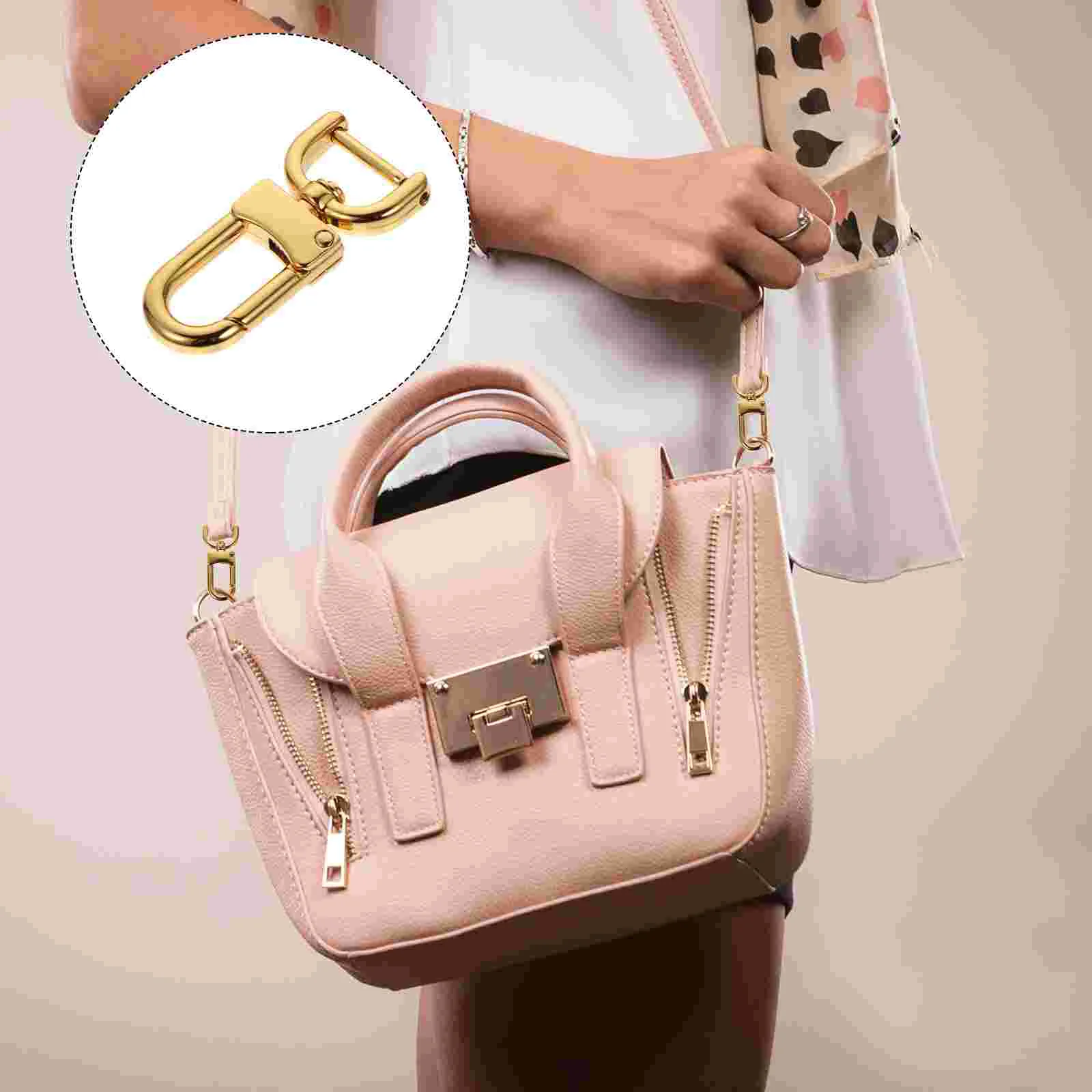 

4 Pcs Metal Hook Tote Bag Luggage Buckle up Handbag DIY Detachable Clasp Strap Belt Accessory Miss for Handle