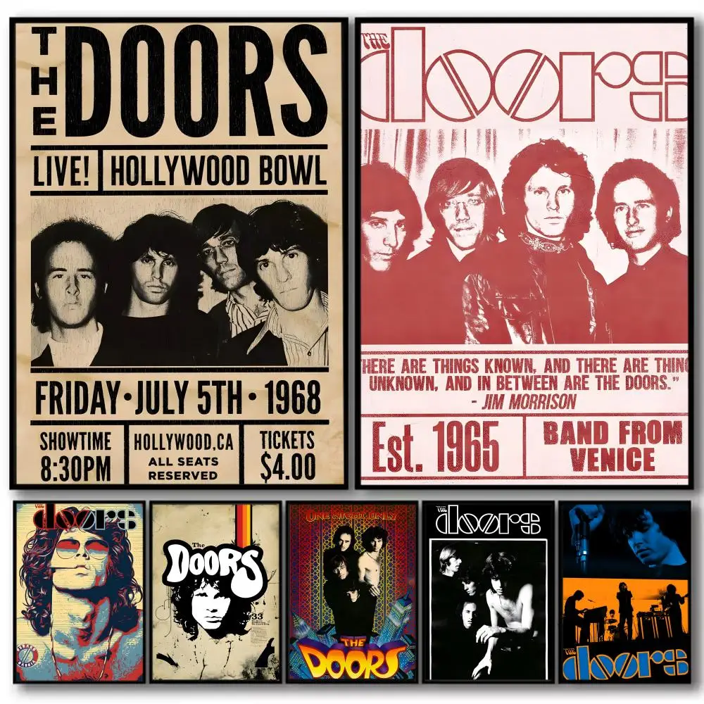 

Band Popular T-The Doors Painting Calligraphy High-Quality Cotton Canvas Poster Wall Art for Living Room Coffee House Decor