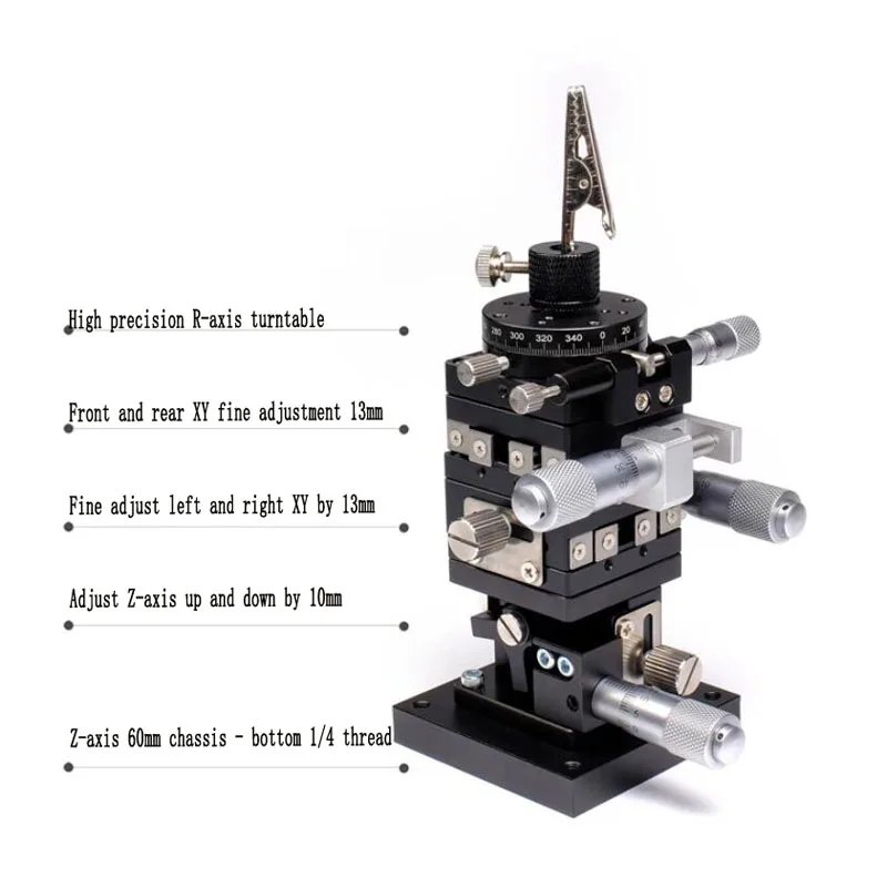 High Precision Macro Photography Clamp Holder Aluminum Stacking Table XY13mm Z10mm G1/4 Microscopy Lab Stabilizer